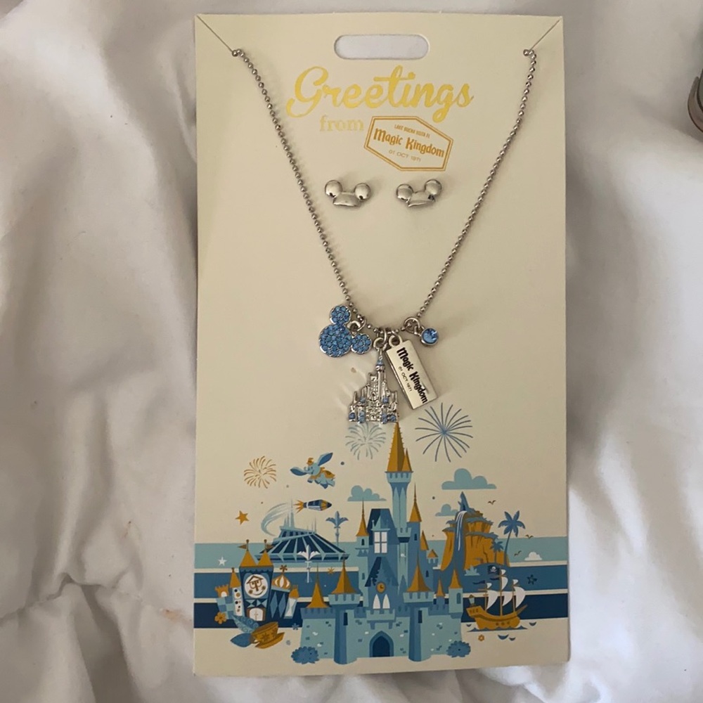 Disney World Earrings and Necklace